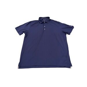 Johnnie-O Performance Polo Shirt Mens XL Navy Blue Gold Strike Casino Golf UPF50